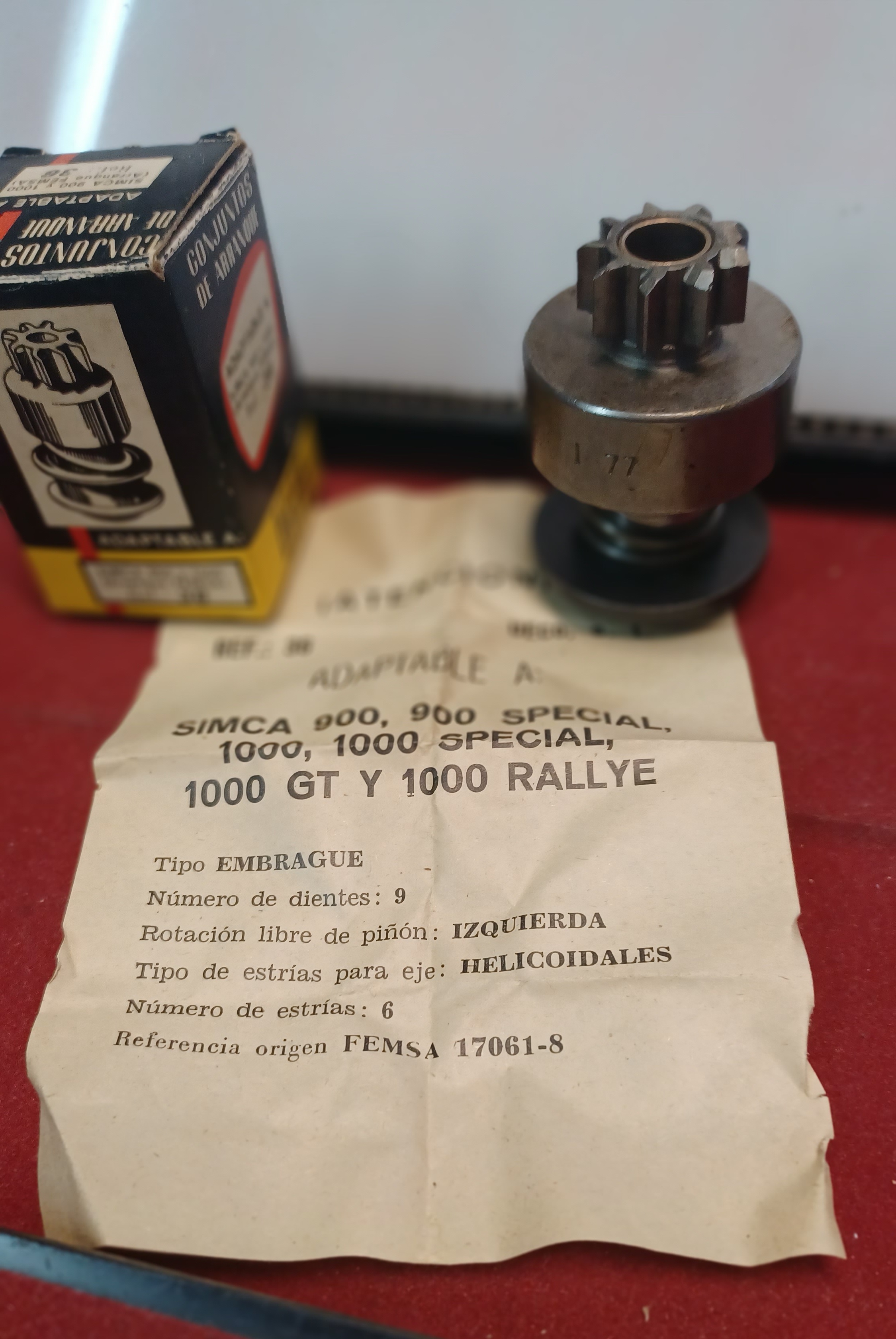 *BENDIX ARRANQUE SIMCA 900,100 GT SPECIAL Y RALLY REF. DECO 36