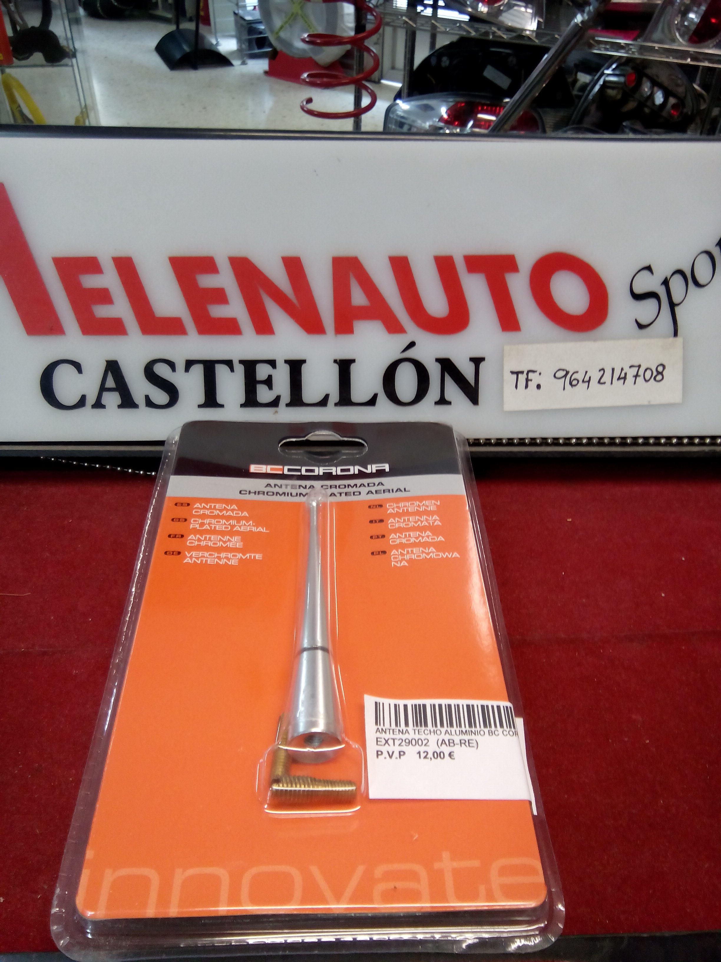 ANTENA TECHO CROMADA CORTA REF. EXT29002