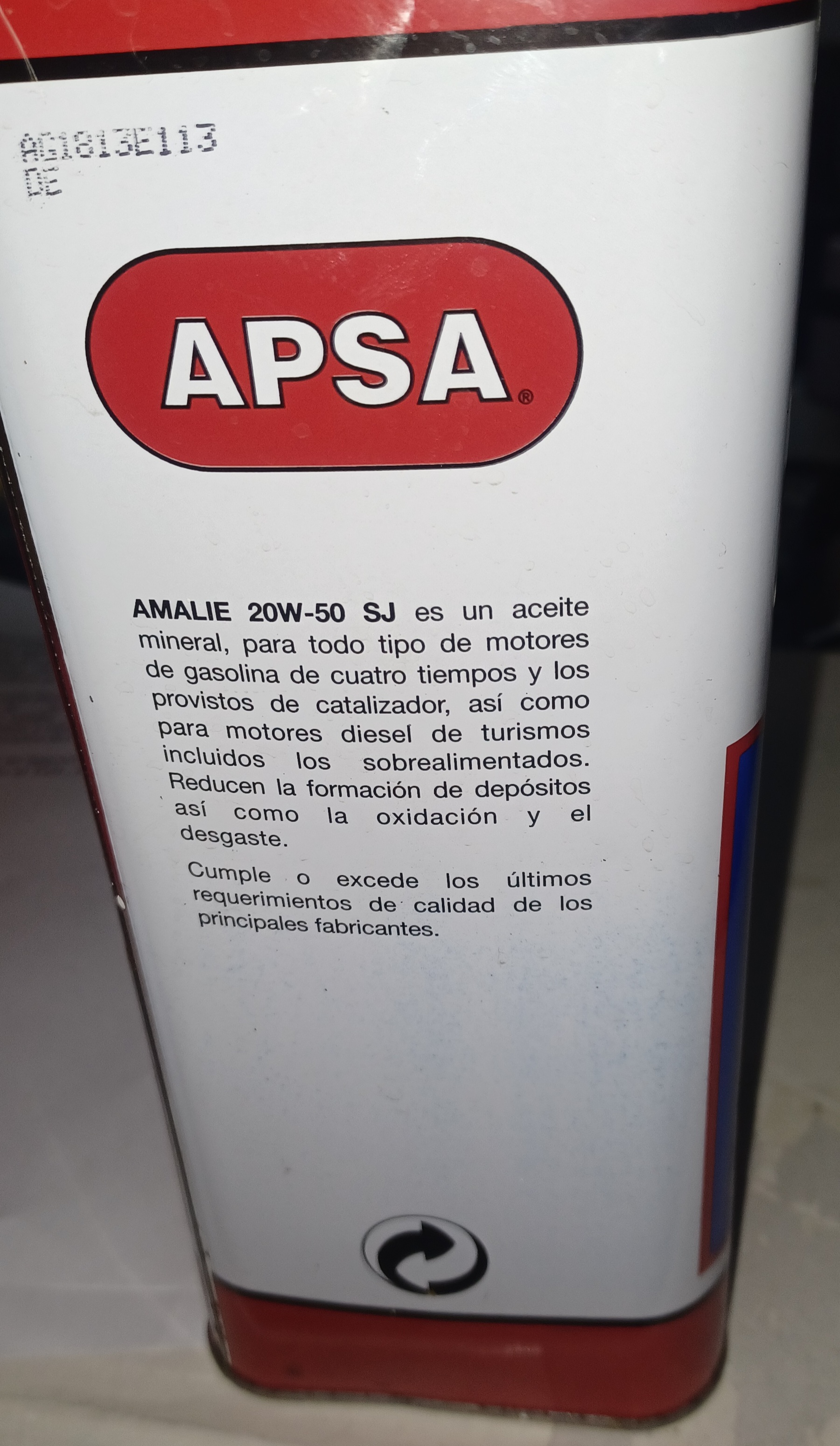 *ACEITE AMALIE 20/50 5 L. GASOLINA REF. 41300I52051