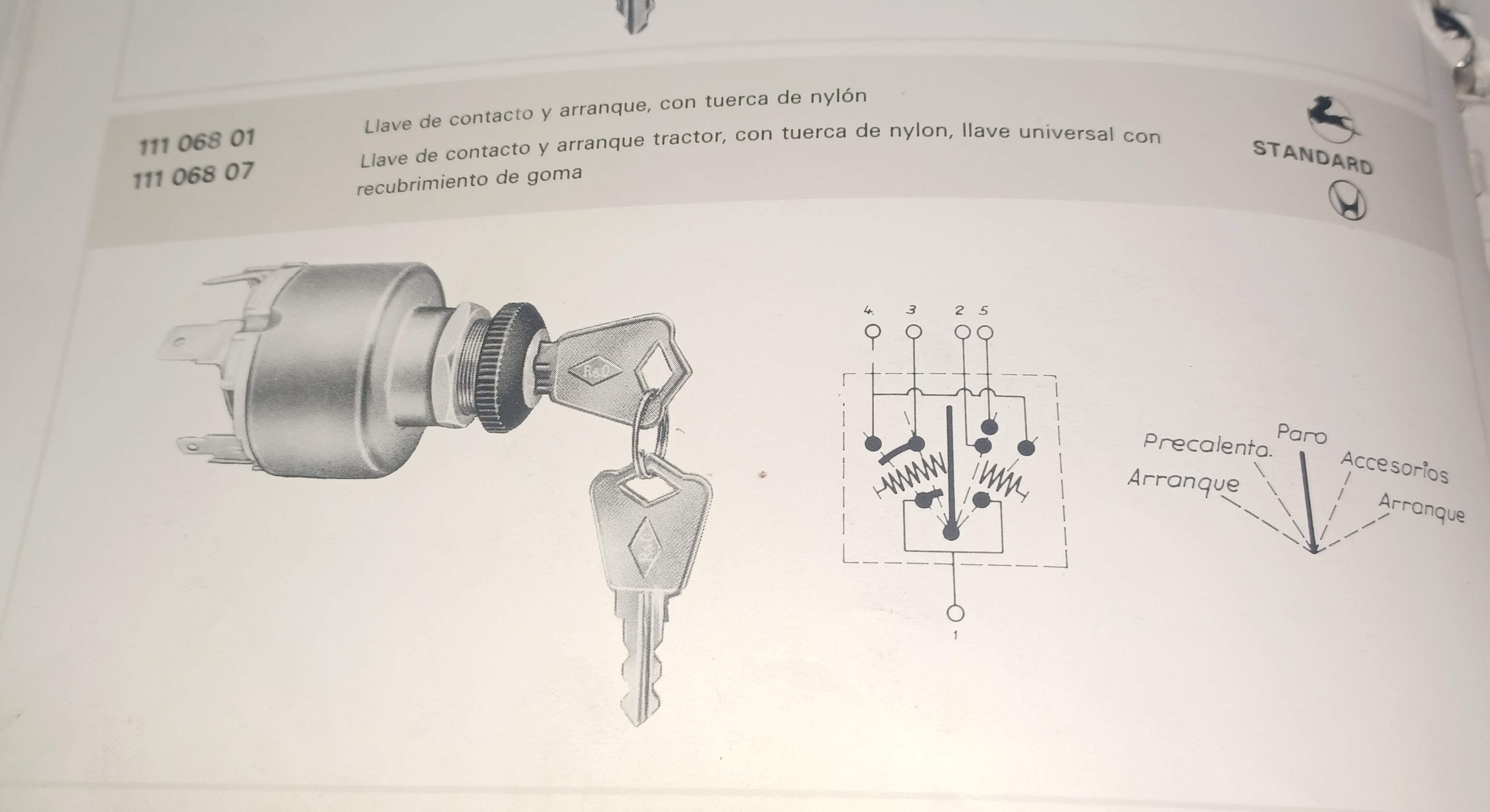 *LLAVE CONTACTO Y ARRANQUE PEGASO  11106801 R&O