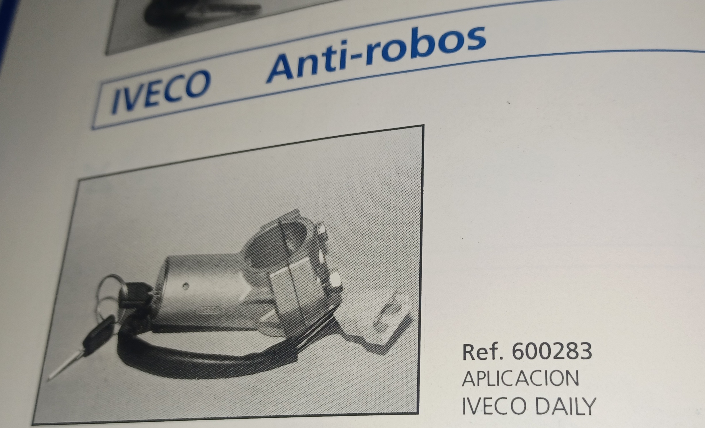 LLAVE ANTIRROBO ARRANQUE IVECO-DAILY  A0283 SIPEA