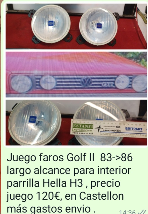 *OPTICA VW GOLF II LARGO ALCANCE DERECHA 15114 HELLA